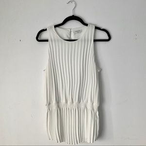Aritzia | White pleated sleeveless Babaton blouse